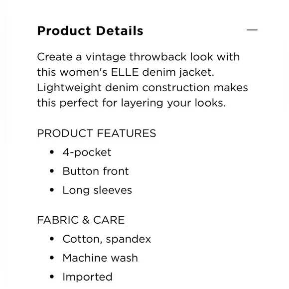 NWOT ELLE Women’s White Lightweight Stretch Jean Jacket Size X-Small - Picture 10 of 11